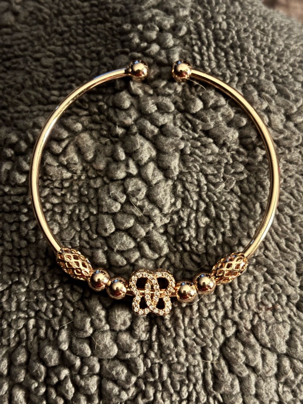 Rose Gold-Tone Crystal Knot Bangle Bracelet - Women Jewelry